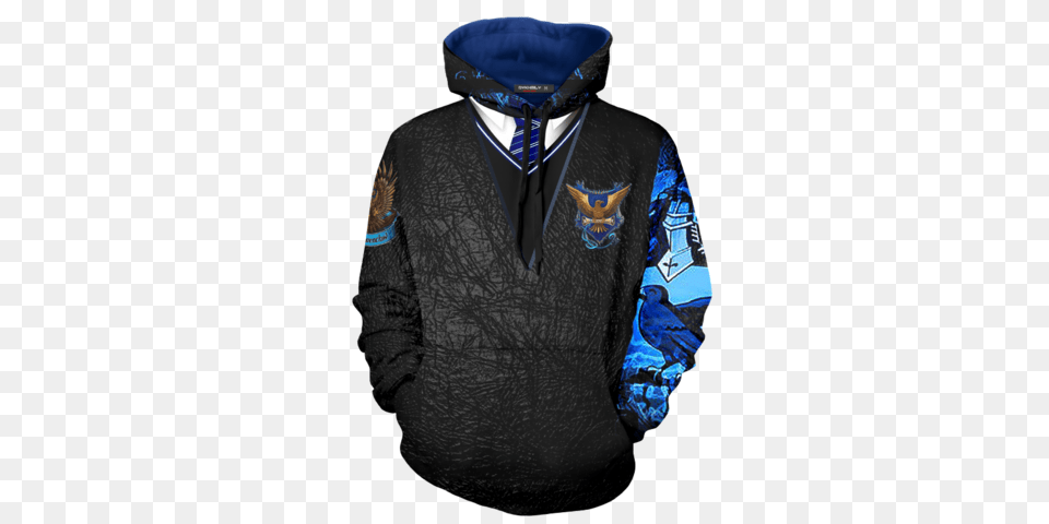 The Ravenclaw Eagle Harry Potter Hoodie Moveekbuddy, Clothing, Hood, Knitwear, Sweater Free Png