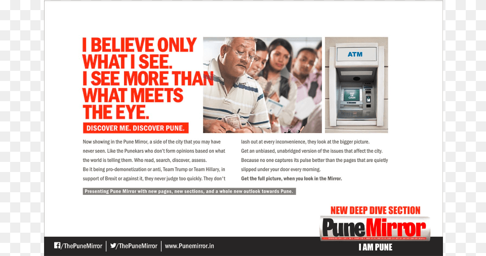 The Re Energized And Revitalized Pune Mirror Times Of India Vs Hindu, Advertisement, Poster, Adult, Person Free Png