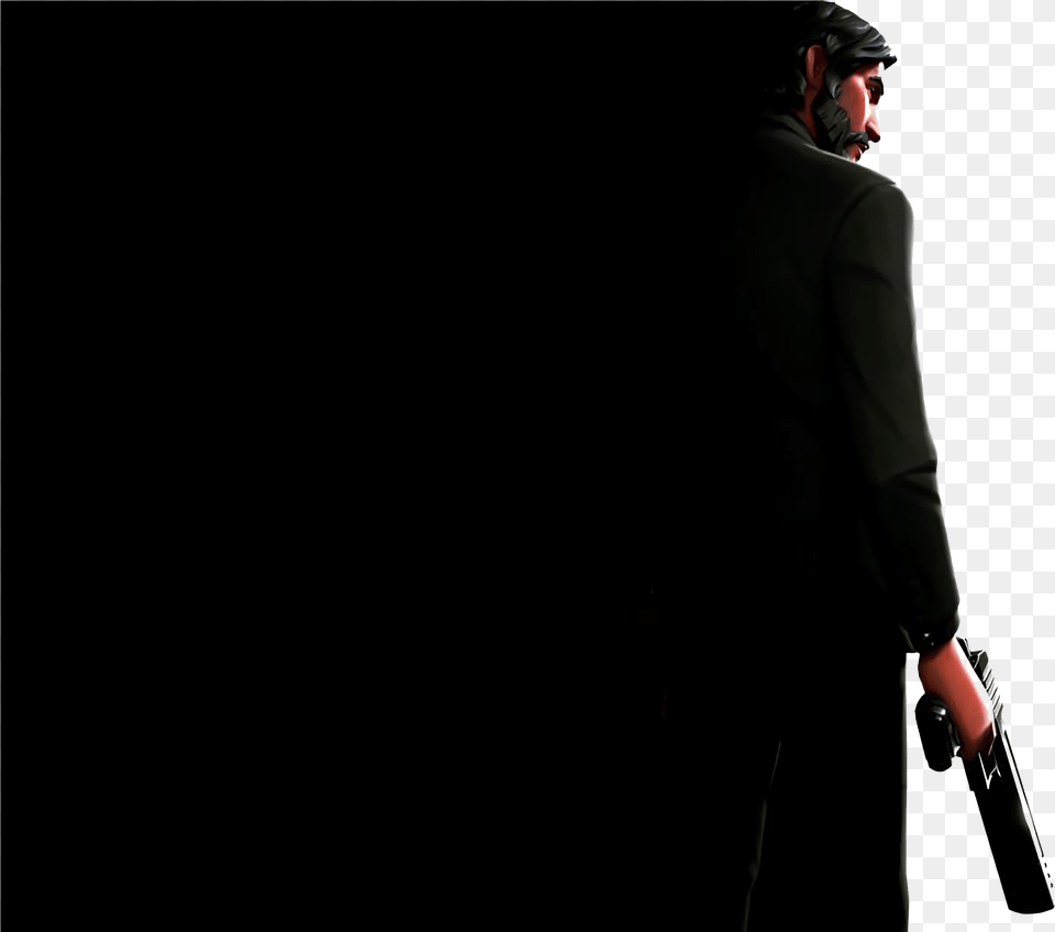 The Reaper Half Black Fornite Image John Wick Fortnite Skin Psd, Photography, Weapon, Firearm, Person Free Png
