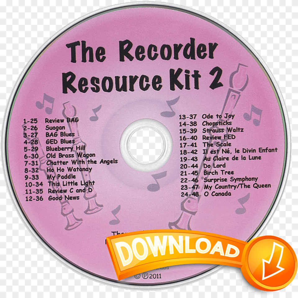 The Recorder Resource Kit Volume Cd, Disk, Dvd Free Png Download