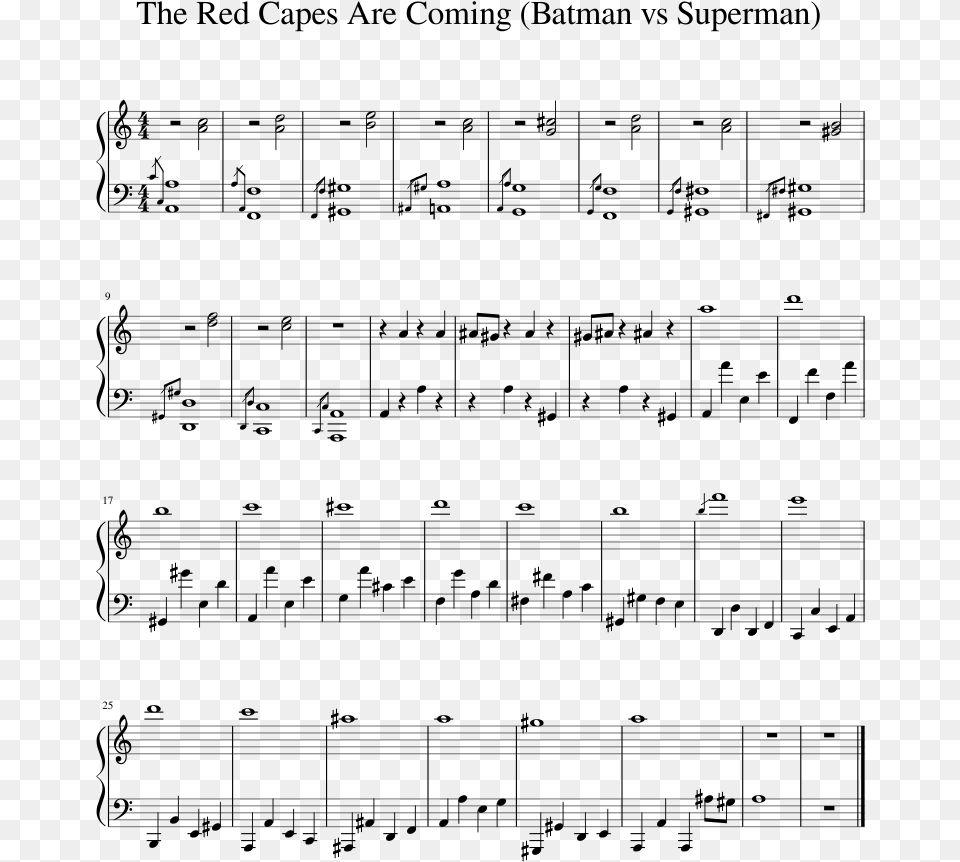The Red Capes Are Coming Sheet Music 1 Of Black Coast Trndsttr Sheet Music, Gray Png Image