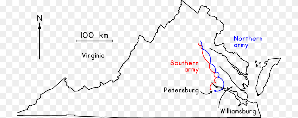 The Red Line Indicates The Path Of The Southern Army Diagram, Light, Outdoors, Nature Free Png Download