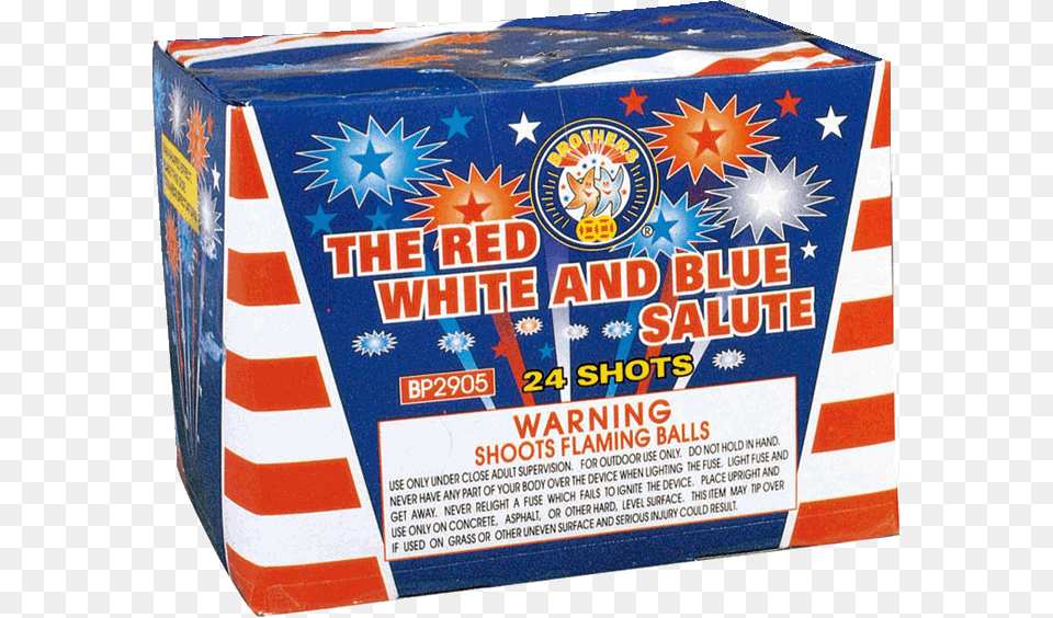 The Red White Amp Blue Salute 24 Shots Brothers Fireworks, Flag, Box Png