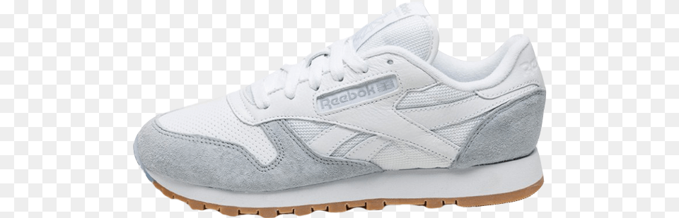 The Reebok Classic Leather Perfect Split Grey Is Scheduled Reeboks White And Grey, Clothing, Footwear, Shoe, Sneaker Png Image