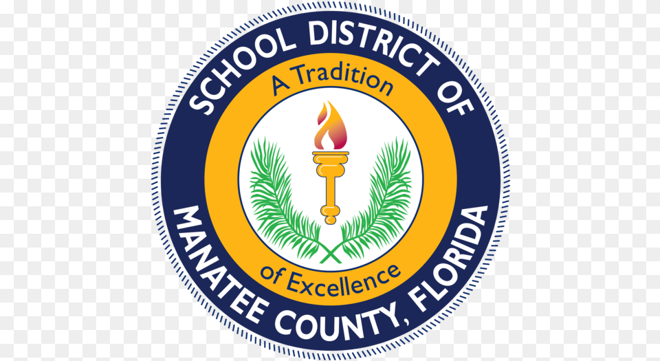 The Reestablished Logo For The School District Of Manatee Manatee County School District, Badge, Emblem, Symbol, Light Png
