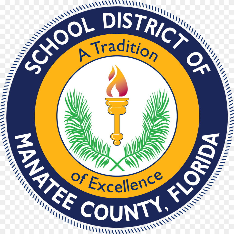 The Reestablished Logo For The School District Of Manatee Manatee County Schools, Badge, Emblem, Symbol, Light Png Image
