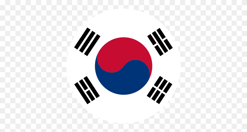 The Republic Of Korea Flat National Flag Icon With, Logo, Disk Png