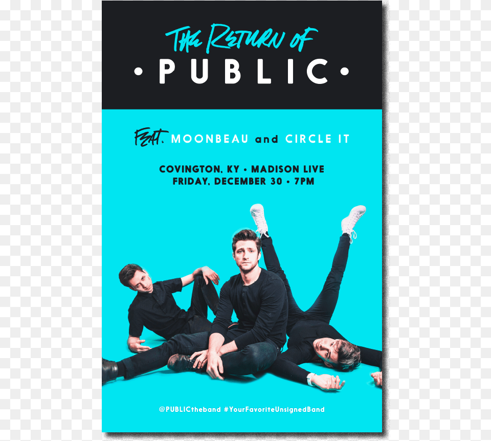 The Return Of Public 2016 Band Public, Advertisement, Poster, Adult, Person Free Png Download