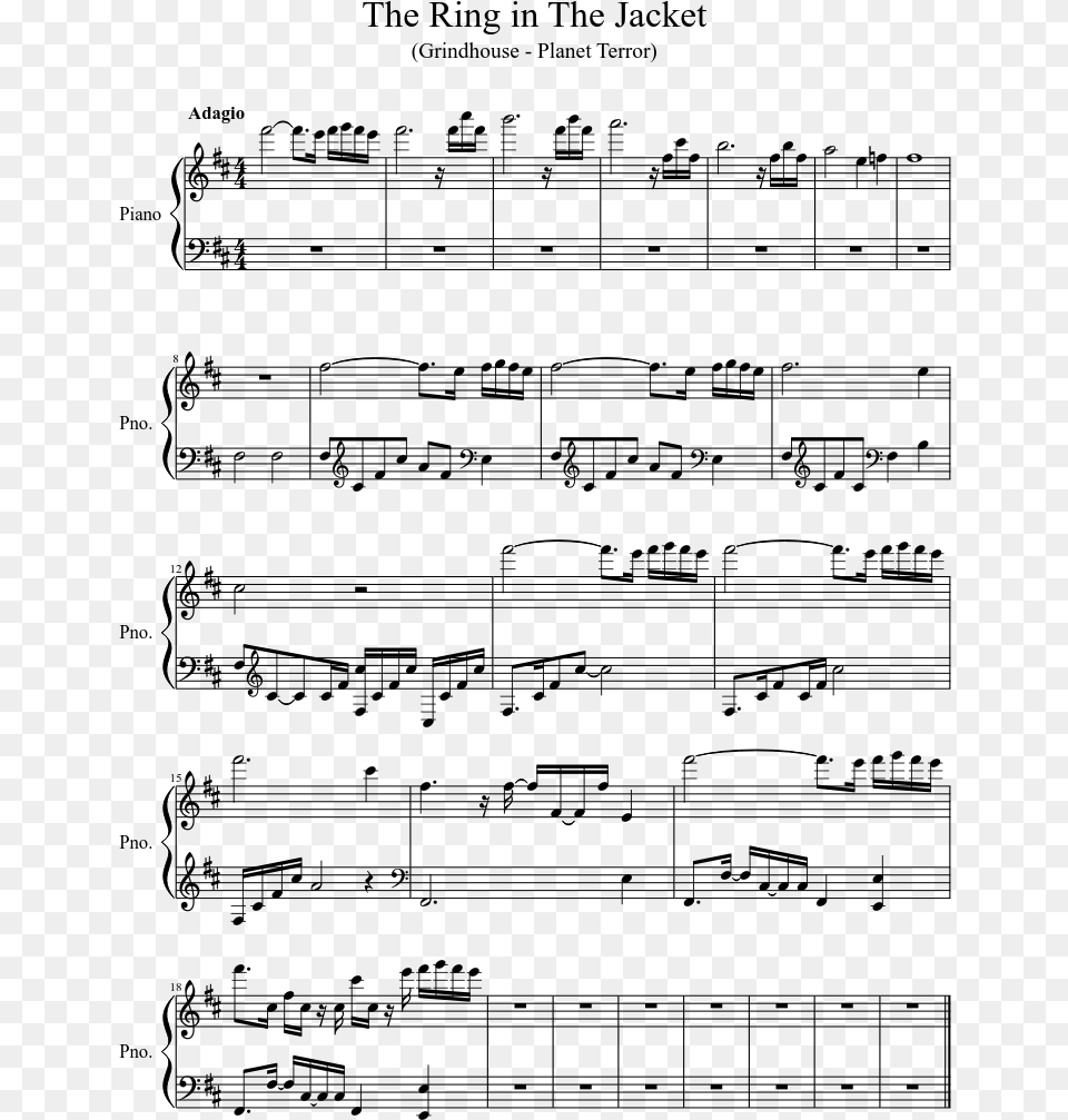 The Ring In The Jacket Sheet Music 1 Of 1 Pages Misty Mountains Piano Sheet Music, Gray Png