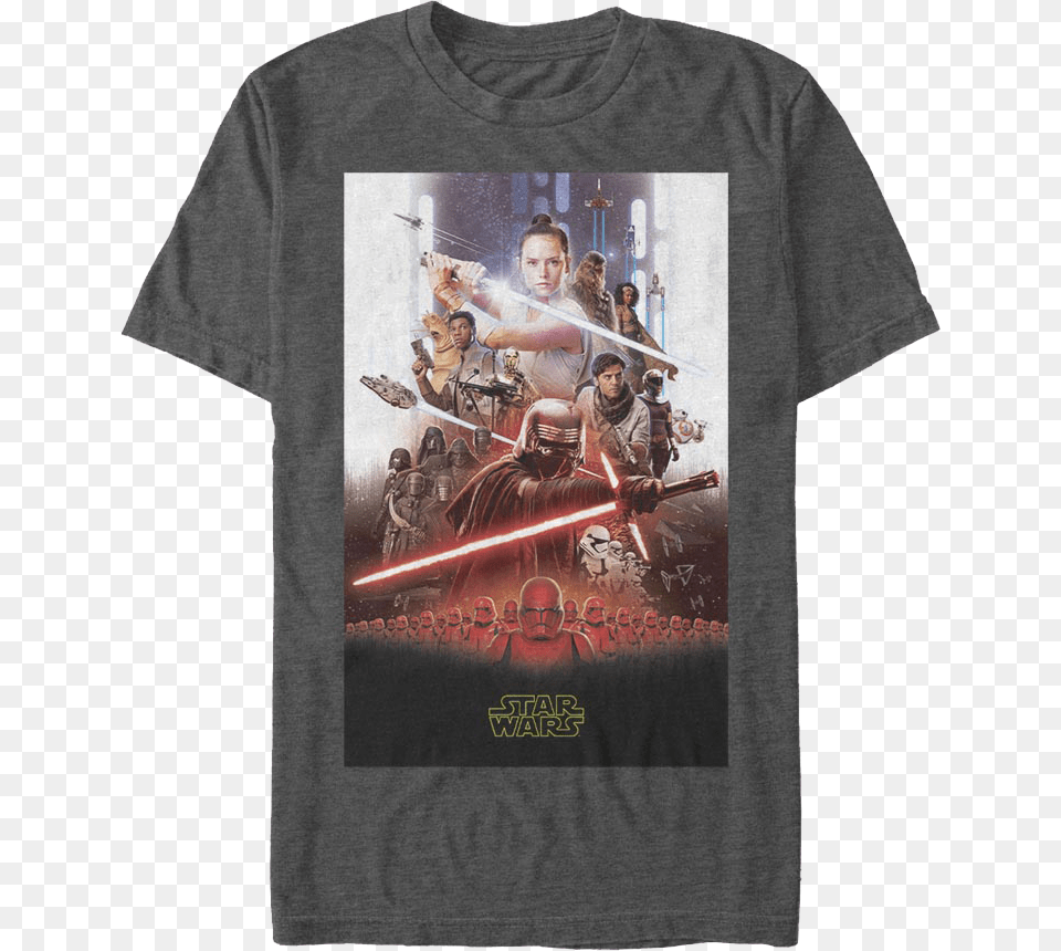 The Rise Of Skywalker Movie Poster Star Wars T Shirt Star Wars Episode 9 Poster, Clothing, T-shirt, Adult, Wedding Png Image