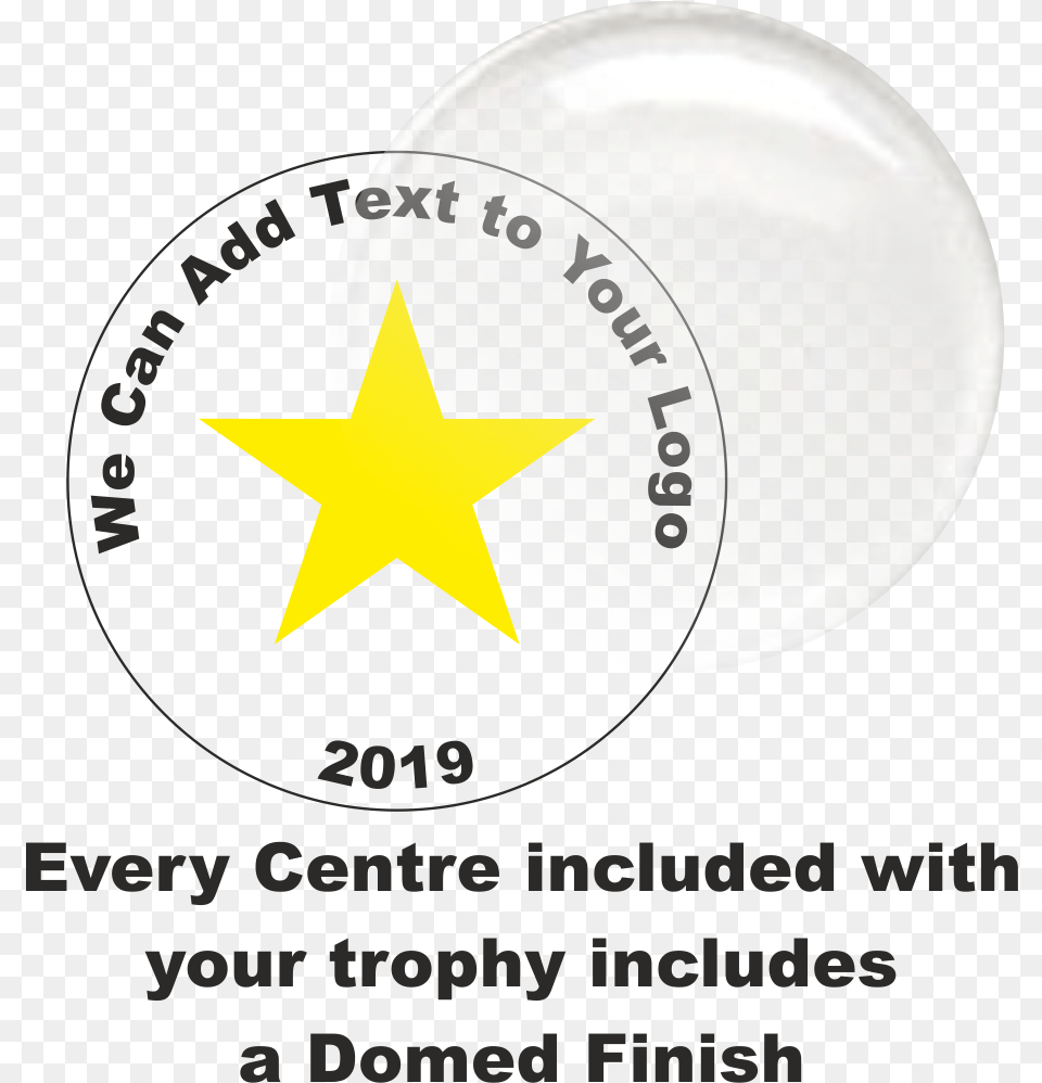 The Rising Star Plastic Football Trophy 105mm Circle, Badge, Logo, Symbol, Star Symbol Png