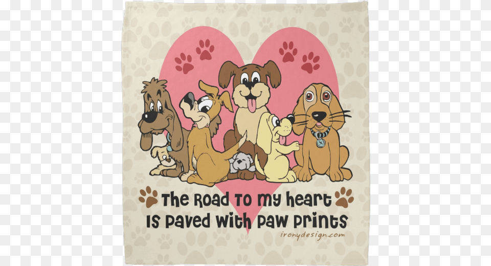 The Road To My Heart Dog Paw Prints Kerchiefs Dog, Animal, Pet, Canine, Mammal Png