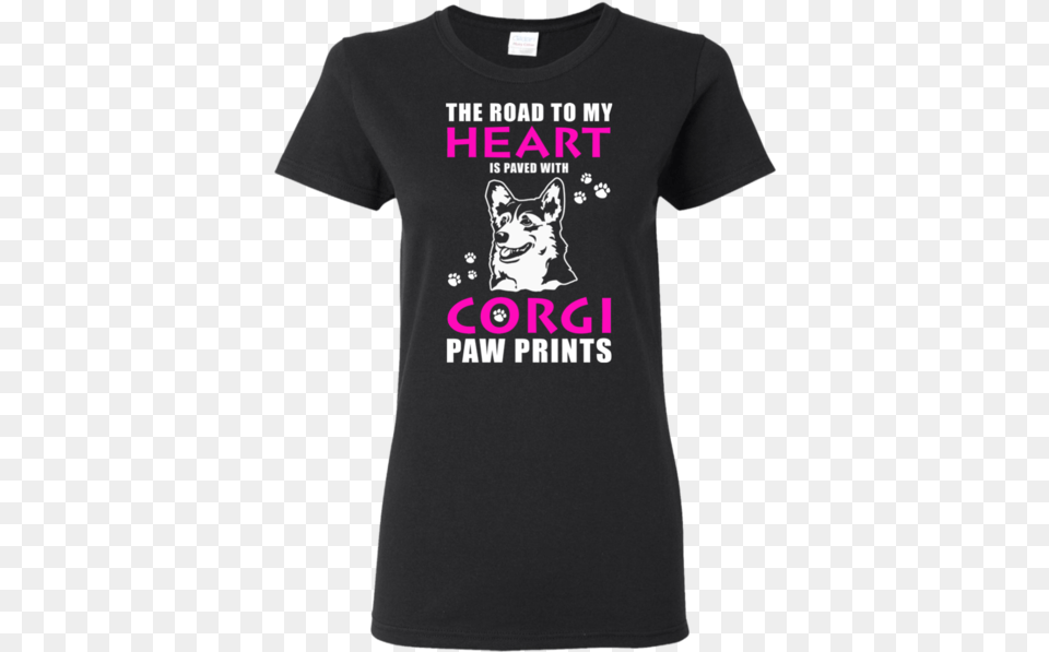 The Road To My Heart Is Paved With Corgi Paw Prints First Year Anniversary Shirt Ideas, Clothing, T-shirt, Animal, Canine Png