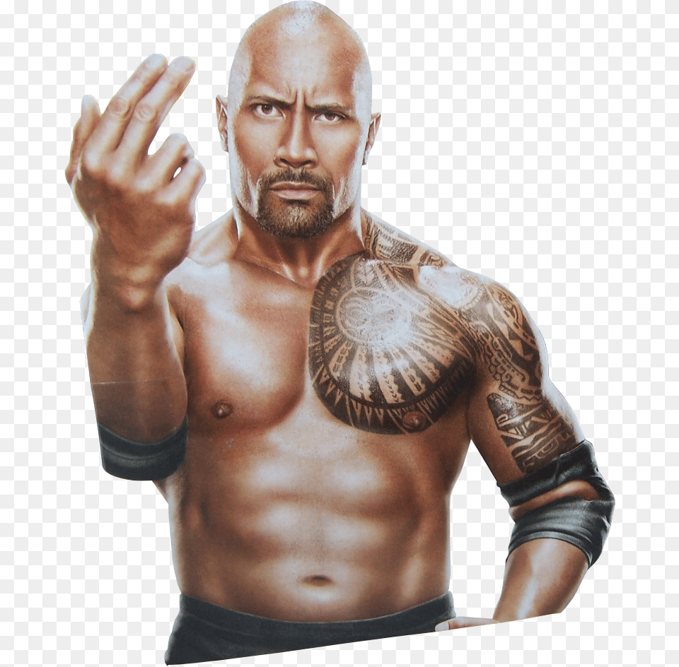The Rock Rock Wwe, Tattoo, Skin, Person, Man Png Image