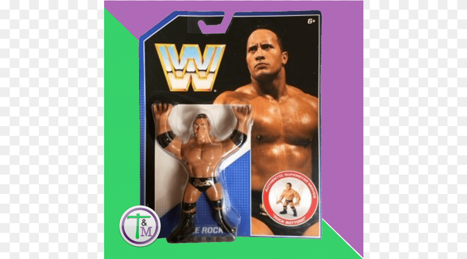 The Rock Wwe Retro Series 2 Wrestling Action Figure Wwe Retro Diva Figures, Adult, Male, Man, Person Free Png