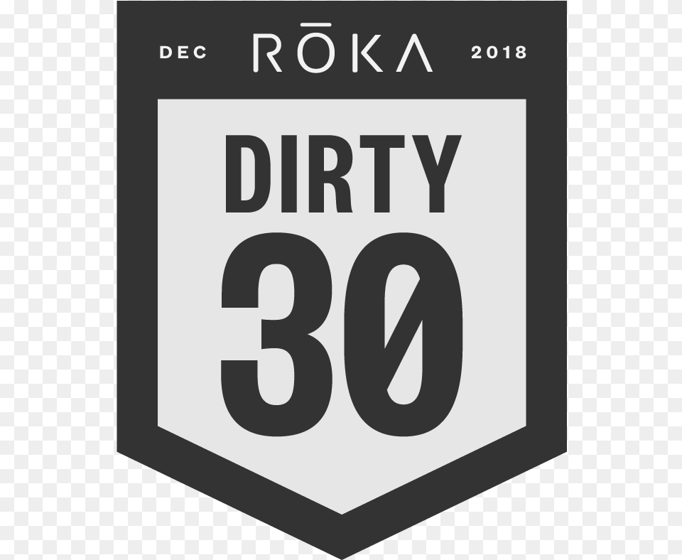 The Roka Dirty 30 Logo Roka Dirty, Symbol, Text, Number, Smoke Pipe Free Png Download