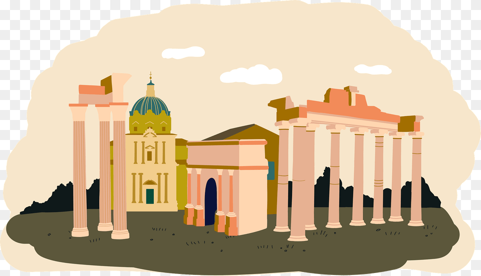 The Roman Forum Clipart, Architecture, Building, Dome, Arch Free Png Download