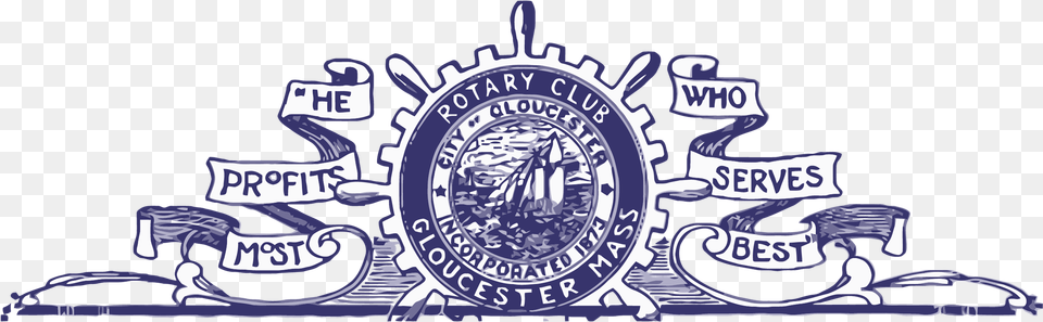 The Rotary Club Of Gloucester Ma Emblem, Logo, Symbol, Badge, Text Free Png Download