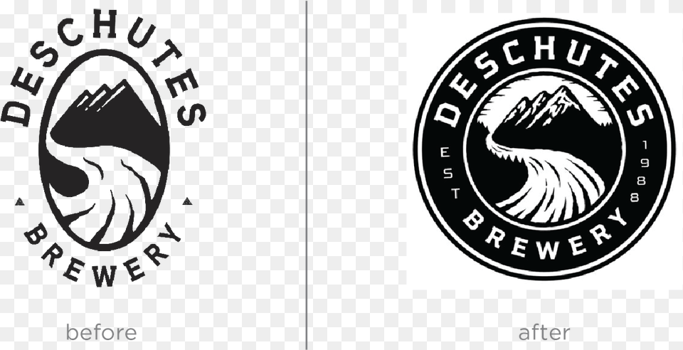 The Round Holding Shape And Reversed Type Creates More Deschutes Brewery, Logo, Emblem, Symbol Png