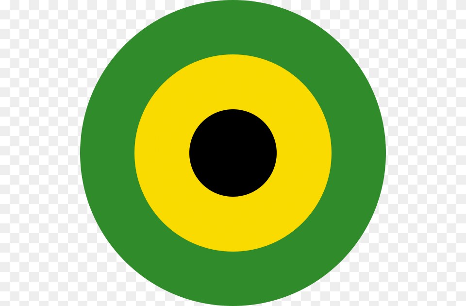 The Roundel Of Jamaica Defence Air Force Circle, Hole, Disk, Green Png