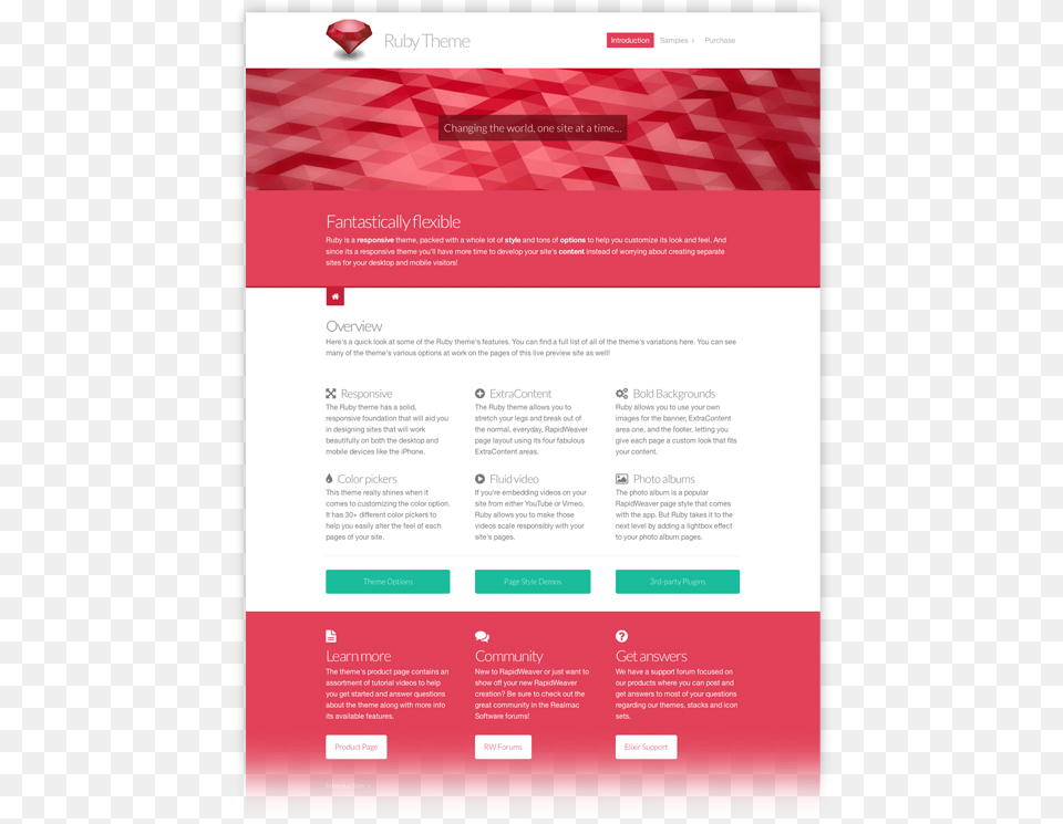 The Ruby Theme Has A Beautiful Design That Is Packed, Advertisement, File, Poster, Webpage Png