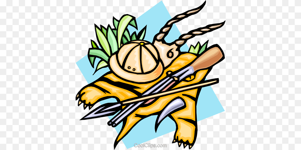 The Safari With Tiger Skin Spear And Gun Royalty Free Vector Clip, Baby, Person Png Image