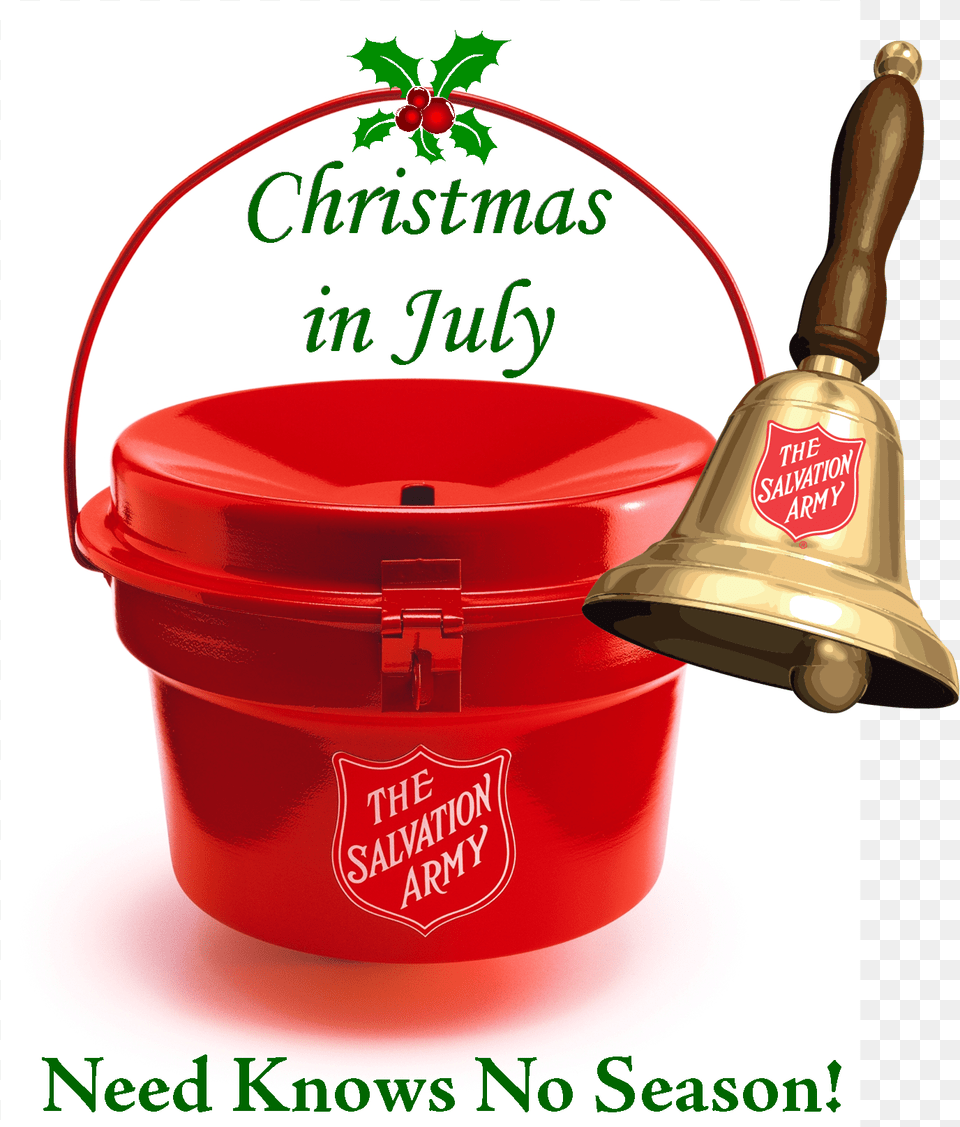 The Salvation Army Christmas In July Red Kettle Campaign Salvation Army Red Kettle, Bucket Free Png