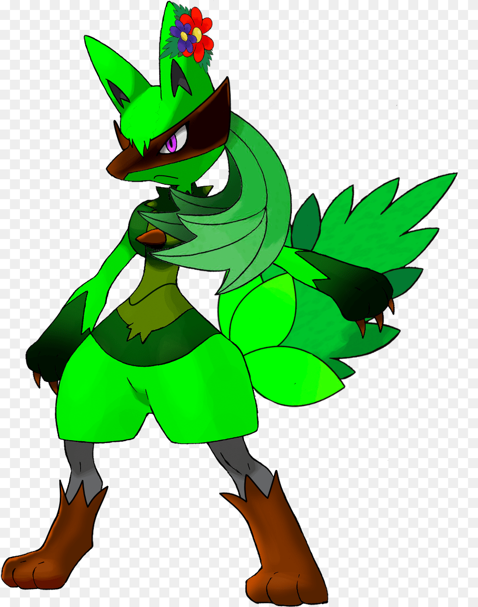 The Same Fightinggrass Lucario But Female Fakemon Pokemon Lucario, Green, Art, Graphics, Adult Png Image