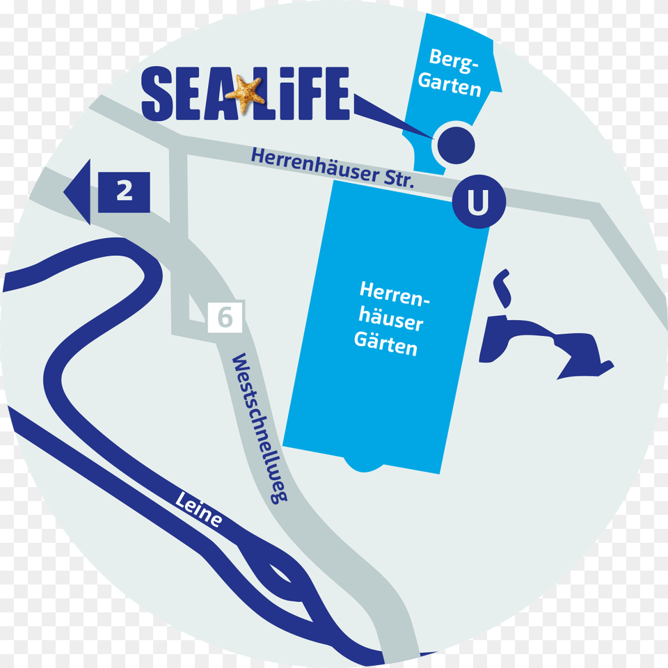 The Sea Life Hannover Is Located Directly In The Herrenhuser Hanover, Advertisement, Poster, Disk, Chart Free Png Download