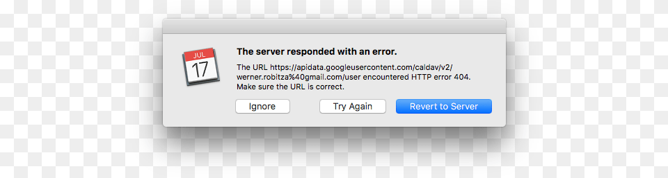 The Server Responded With An Error With Google Calendar Mac Os X El Capitan Error, Text Png Image