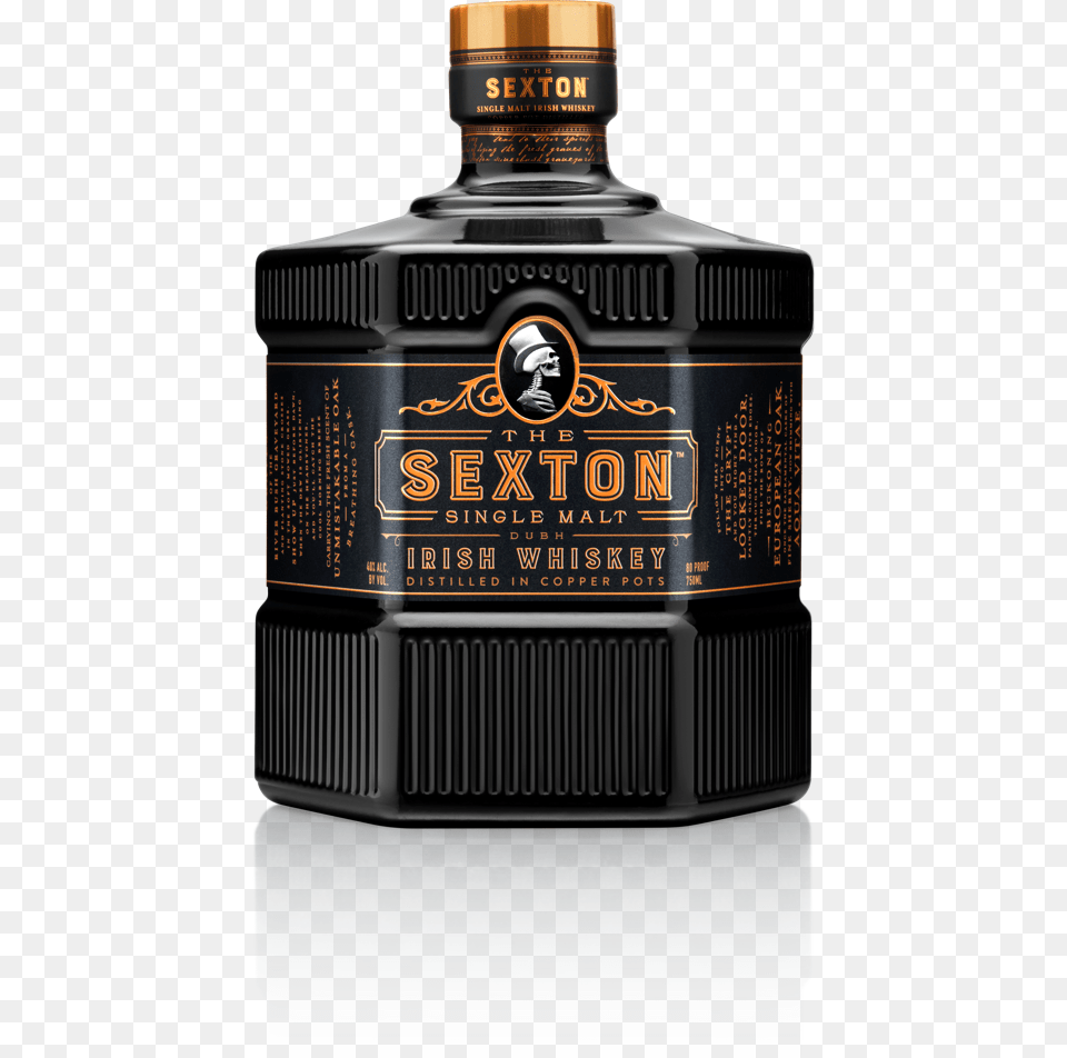 The Sexton Sexton Single Malt Irish Whiskey, Alcohol, Beverage, Liquor, Bottle Png Image