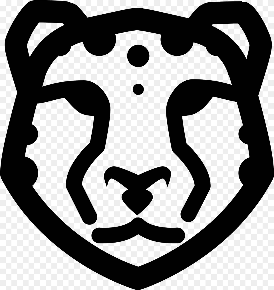 The Shape Of The Face Looks Like A Rounded Pentagon Snow Leopard Icon, Gray Png
