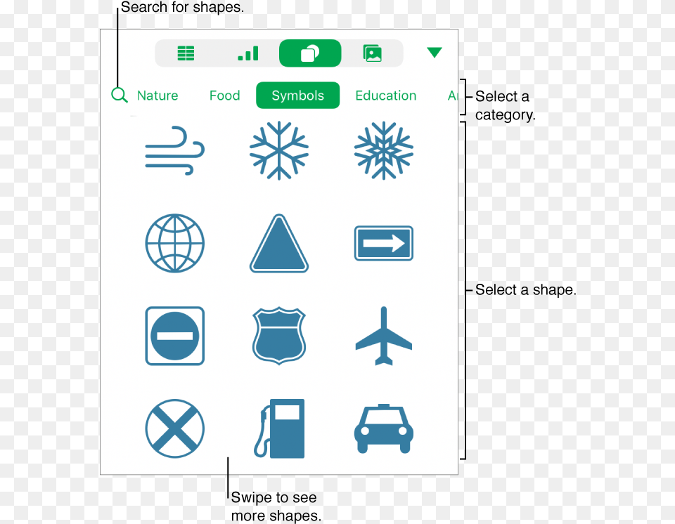 The Shapes Library With Categories At The Top And Library, Symbol, Car, Transportation, Vehicle Free Transparent Png