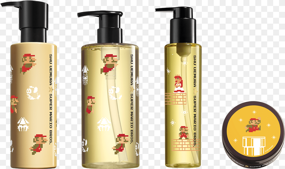 The Shu X Mario Bros Collection Will Give You A Star Power Mario Series, Bottle, Cosmetics, Lotion, Perfume Png Image