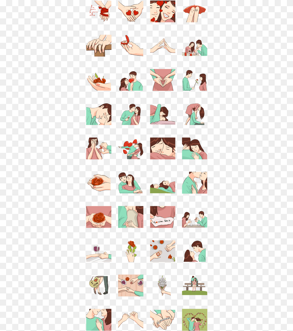 The Signs Of Love 6 Line Stickers, Book, Comics, Publication, Art Free Transparent Png