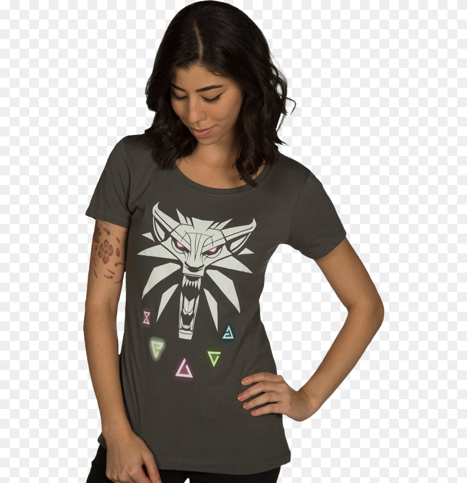 The Signs T Shirt The Witcher, Clothing, T-shirt, Adult, Person Free Png Download