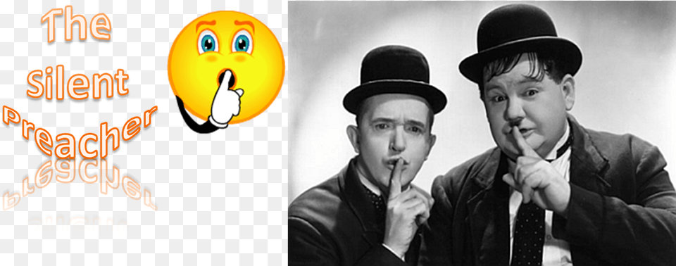 The Silent Preacher Laurel And Hardy, Clothing, Photography, Hat, Adult Free Png