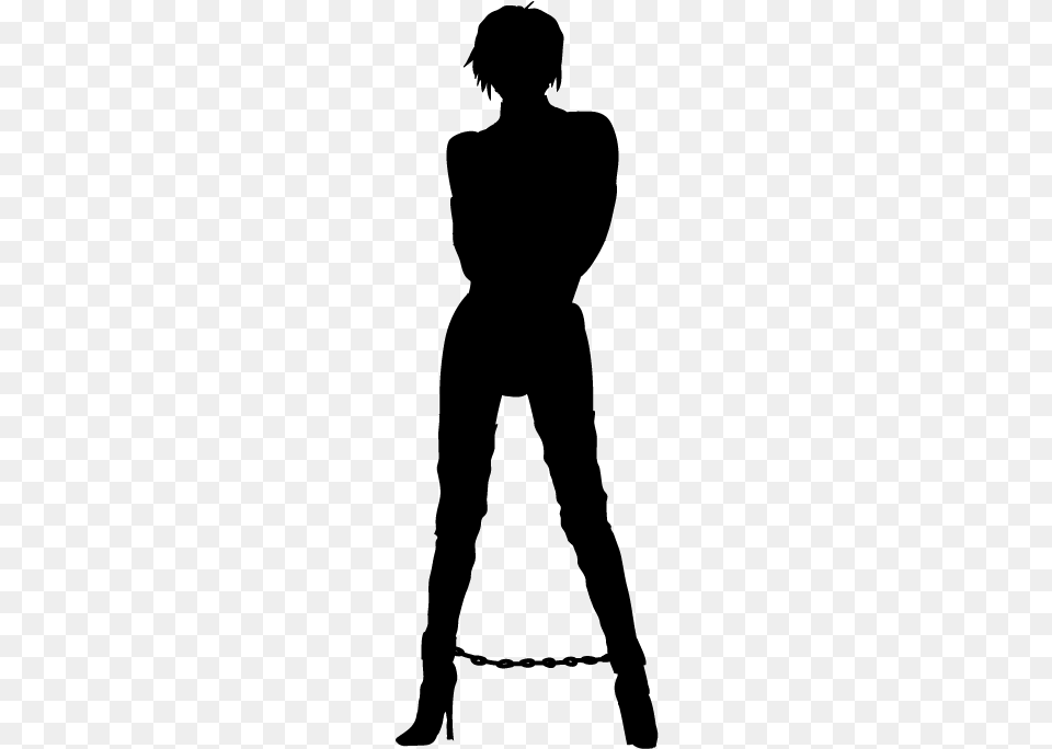 The Silhouette Of Bound Boot Boy Anime Boy Silhouette Render, Gray Free Png