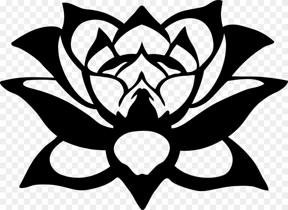 The Silhouette Tattoo Illustration Flower Symbol Gambar Siluet Bunga Teratai, Gray Free Transparent Png