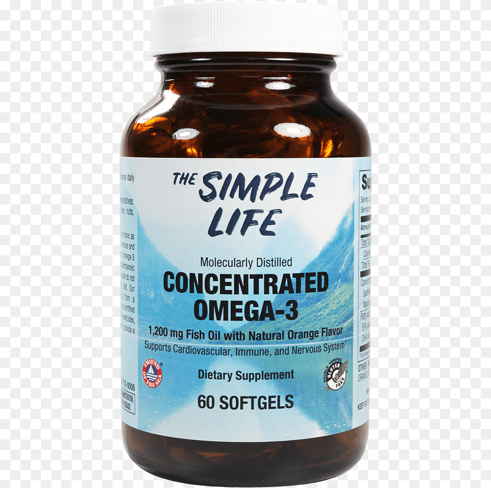 The Simple Life Concentrated Omega 3 Fish Oil Caffeine, Alcohol, Beer, Beverage, Astragalus Free Png Download