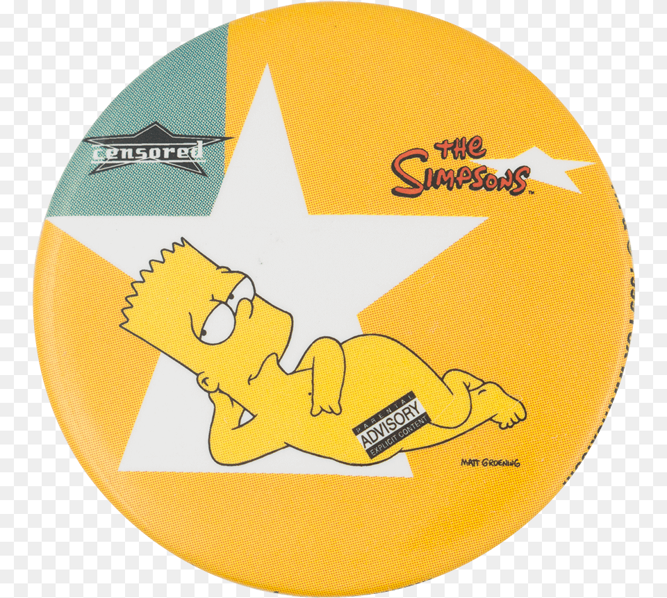 The Simpsons Censored Entertainment Button Museum Bart Simpson Censored, Clothing, Swimwear, Person, Symbol Free Png