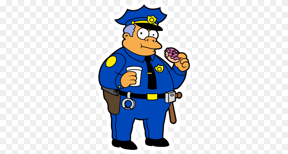 The Simpsons Chief Clancy Wiggum Simpsons Cop, Baby, Person, Face, Head Png Image