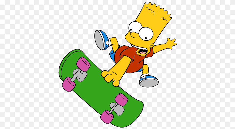 The Simpsons Clip Art Cartoon Clip Art, Skateboard, Baby, Person Free Png Download