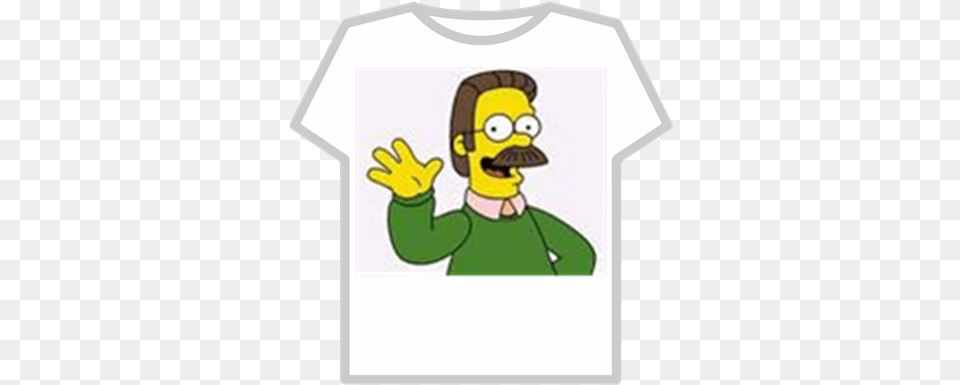 The Simpsons Collection Ned Flanders Roblox Ned Flanders Okely Dokely, Clothing, T-shirt, Face, Head Free Transparent Png