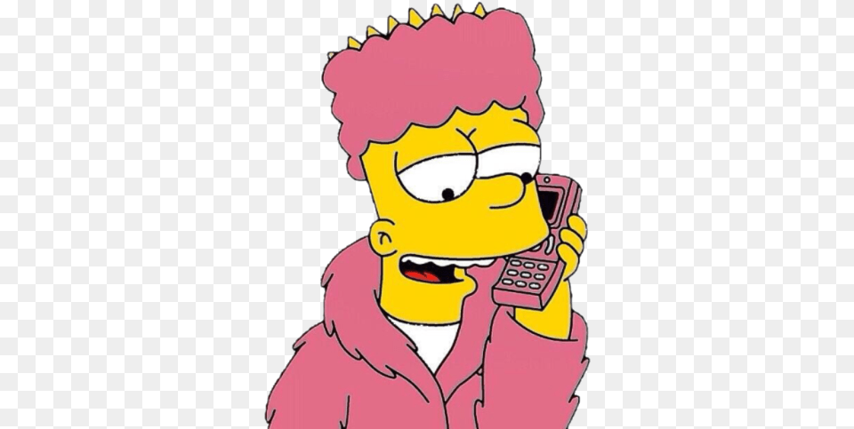 The Simpsons Download Arts Bart Simpson On The Phone, Electronics, Cartoon, Baby, Person Png