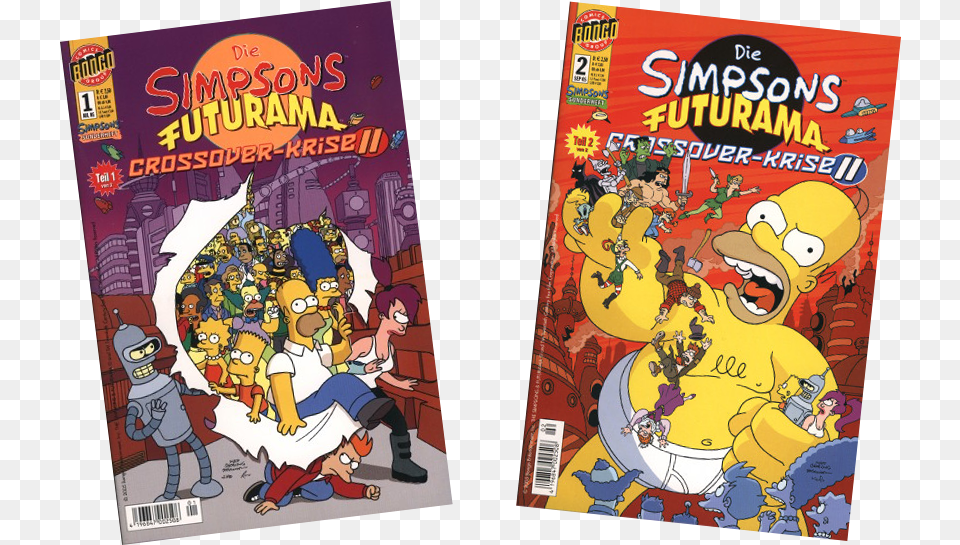 The Simpsons Futurama Crossover Crisis Ii German Logo Simpsons Futurama Crossover Crisis Ii, Book, Comics, Publication, Baby Png