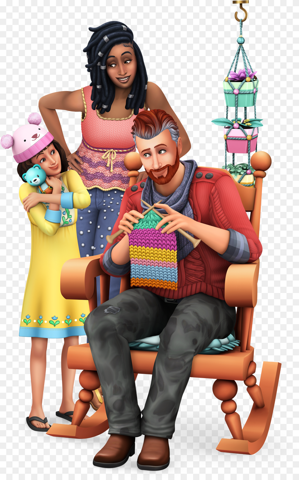 The Sims 4 Nifty Knitting Official Logo Box Art Icon And Sims 4, Adult, Person, Man, Male Free Transparent Png
