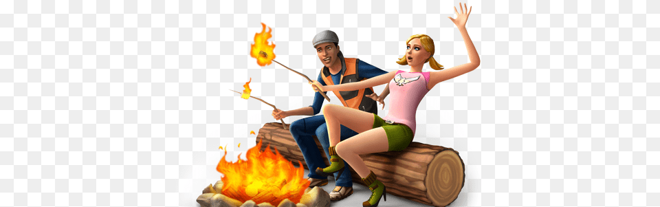 The Sims 4 Outdoor Retreat Game Pack Sims Renders, Fire, Flame, Adult, Female Free Transparent Png