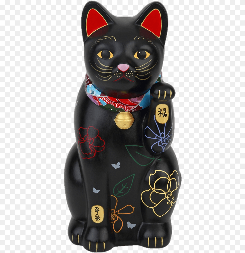 The Singapore Night Orchid Lucky Cat Black Cat, Animal, Mammal, Pet, Egyptian Cat Free Transparent Png