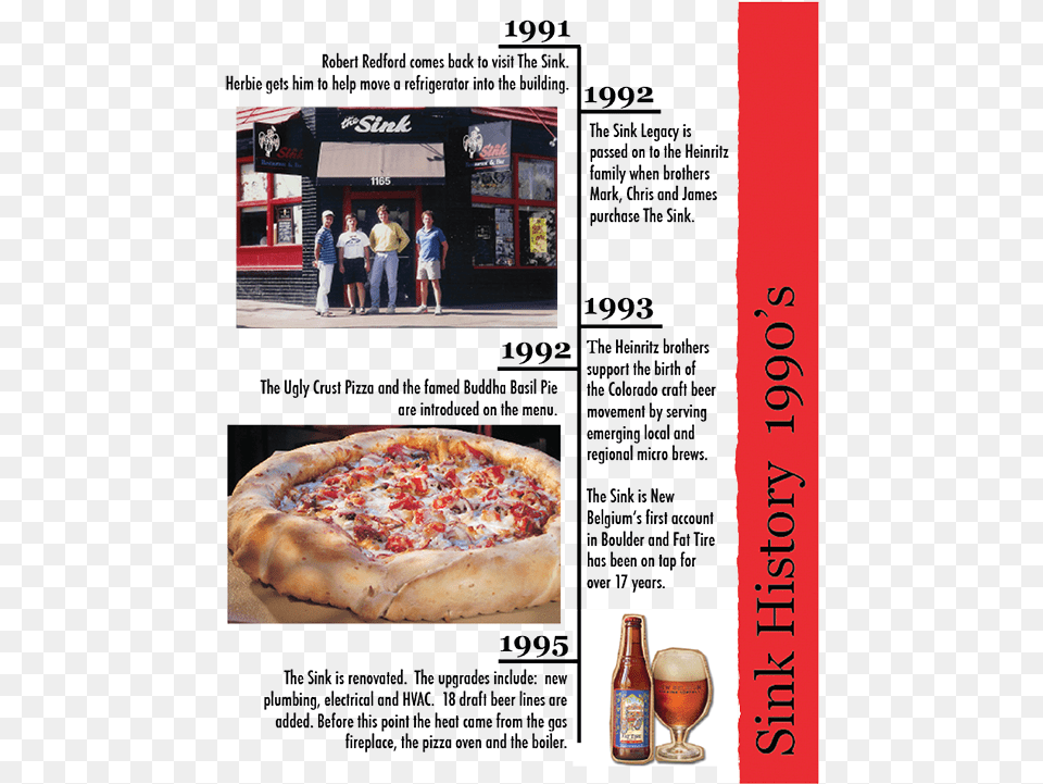 The Sink Timelines 1990 Fast Food, Advertisement, Person, Pizza, Alcohol Free Transparent Png